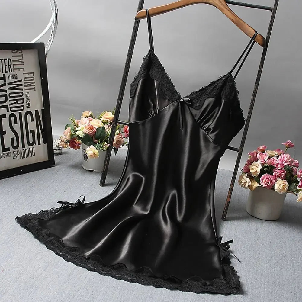 Lencería sexy de encaje con retazos, camisón de seda para boda, ropa de dormir, camisón, ropa de mujer, camisones, ropa de dormir sexy