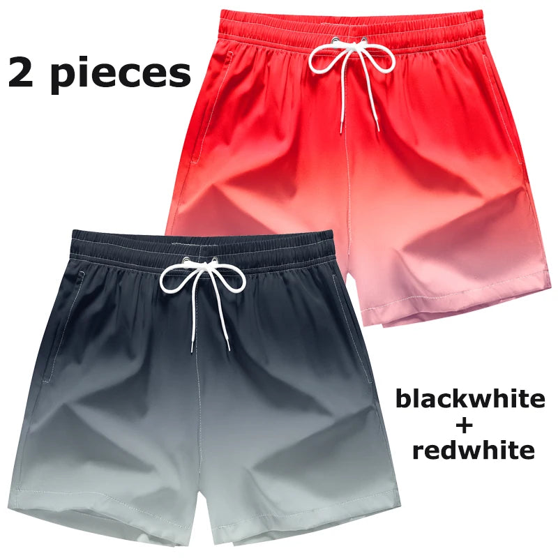 Maillot de bain pour hommes avec doublure en maille poches latérales short de plage solide séchage rapide léger cordon de serrage short de bain maillot de bain d'été