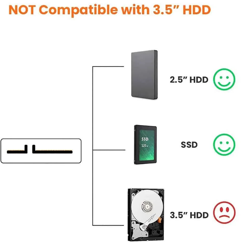 Câble SATA vers USB 3.0/2.0 jusqu'à 6 Gbps pour disque dur SSD externe 2.5 pouces, adaptateur SATA 3 22 broches, cordon USB 3.0 vers Sata III