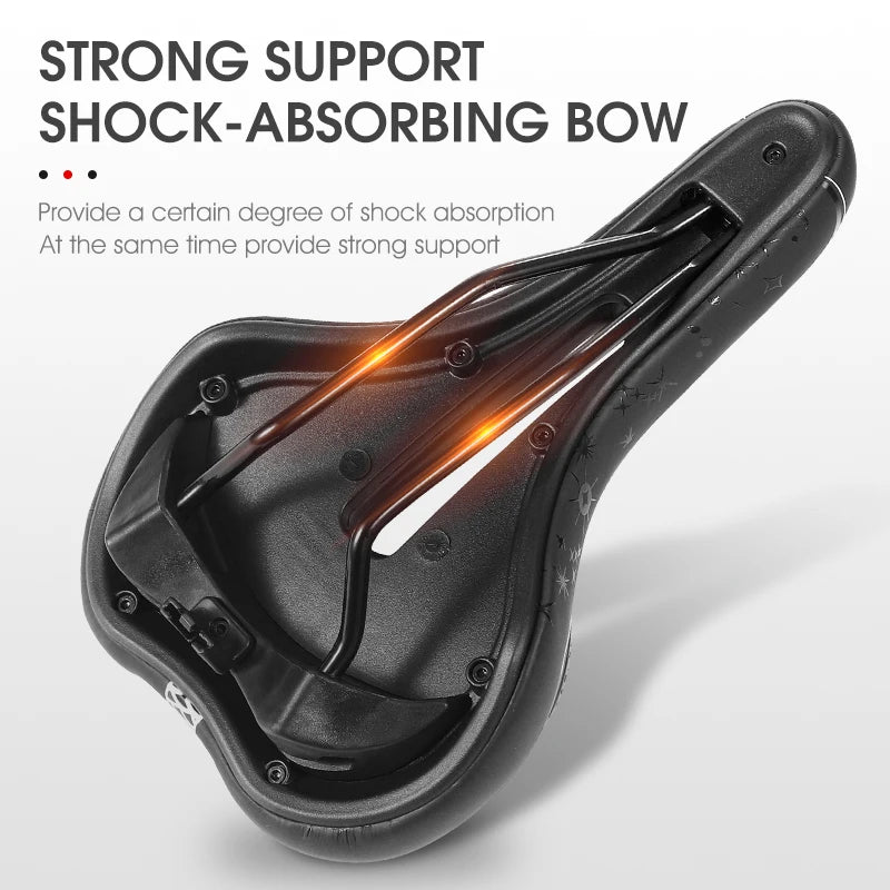 Selle vélo route et VTT en PU — respirante, souple, coussin ergonomique, course
