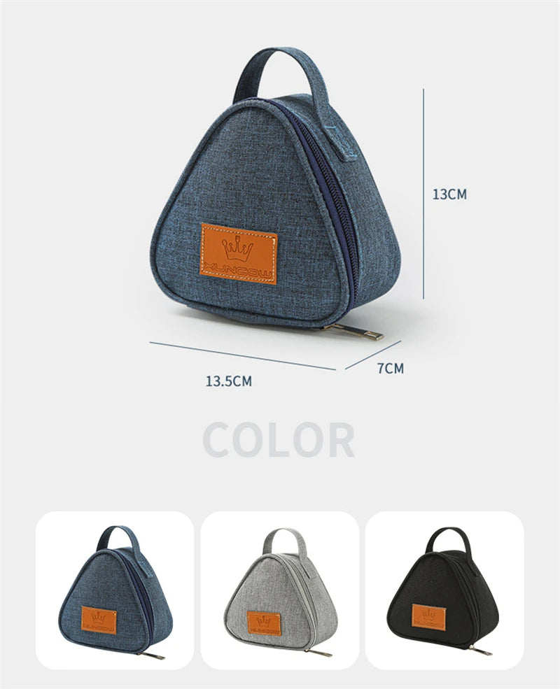Mini bolsa aislante triangular de aluminio, enfriador térmico, bolsa de almuerzo para estudiantes, bolsa para bolas de arroz, fiambrera, bolsas de transporte para almuerzo Bento