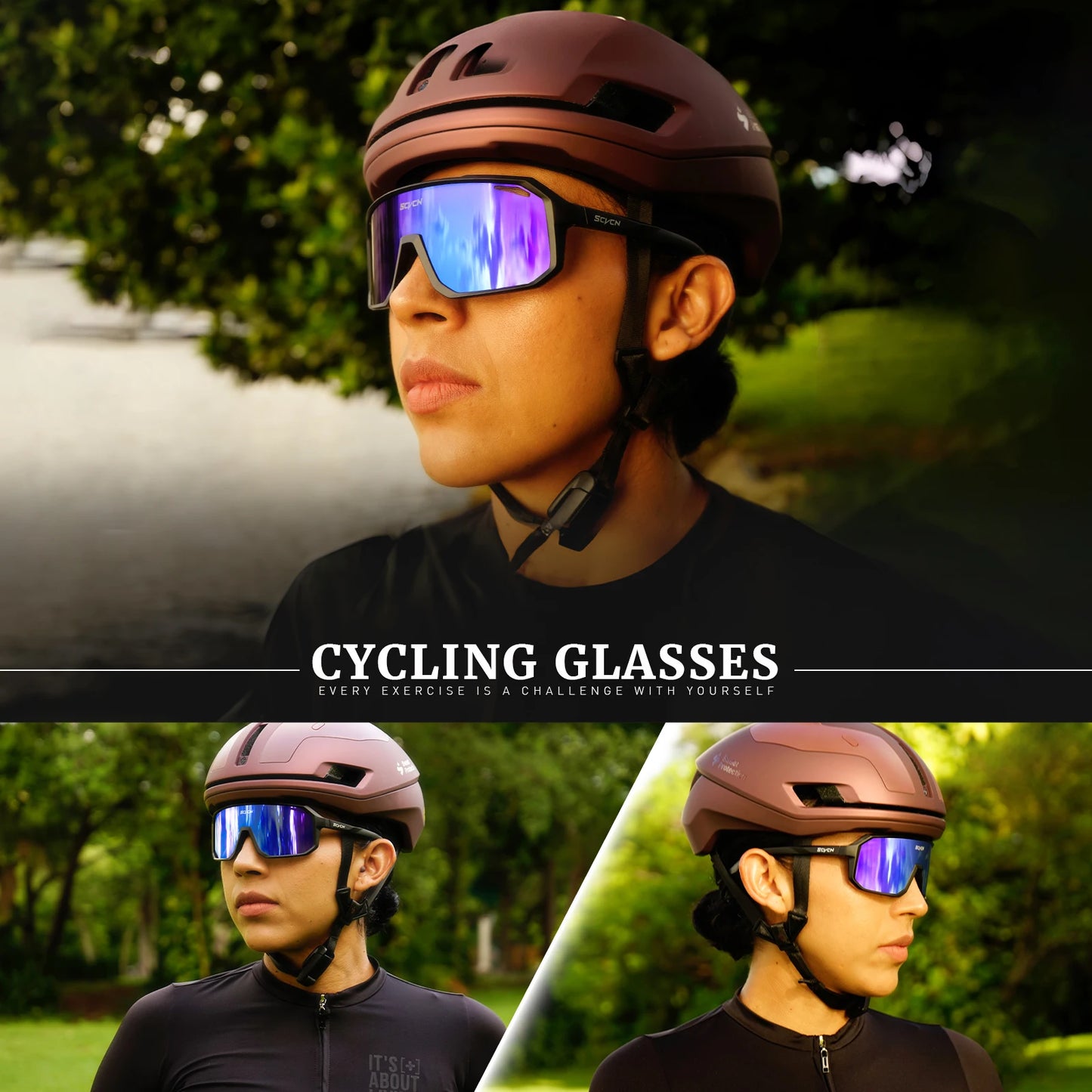 Lunettes Cyclisme VTT & Route UV400 — Conduite Sports Extérieur Homme Femme