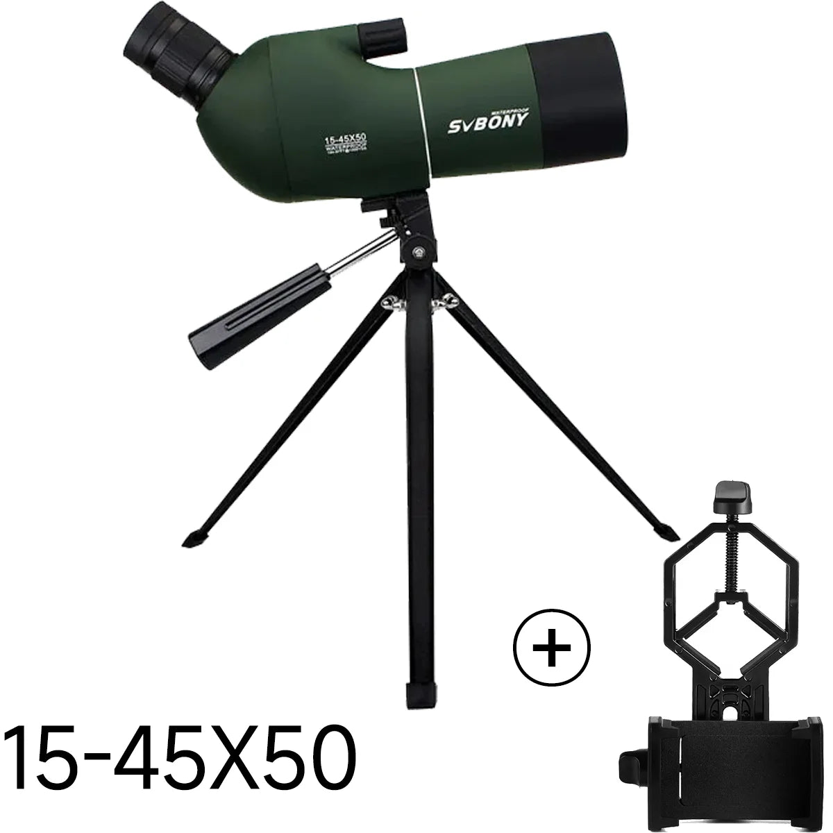 Longue vue monoculaire 50/60/70/80mm Bak4 Porro Prisme — imperméable, adaptateur téléphone, trépied, observation oiseaux