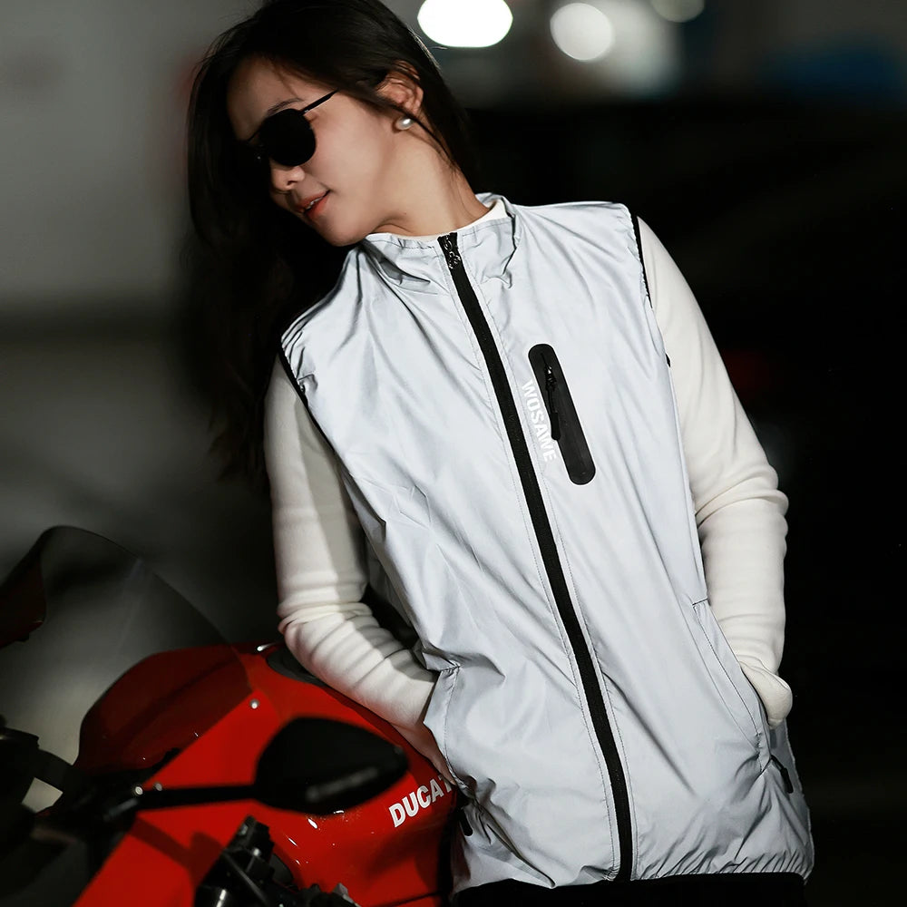 Gilet de cyclisme haute visibilité coupe-vent — VTT, sans manches, automne, route