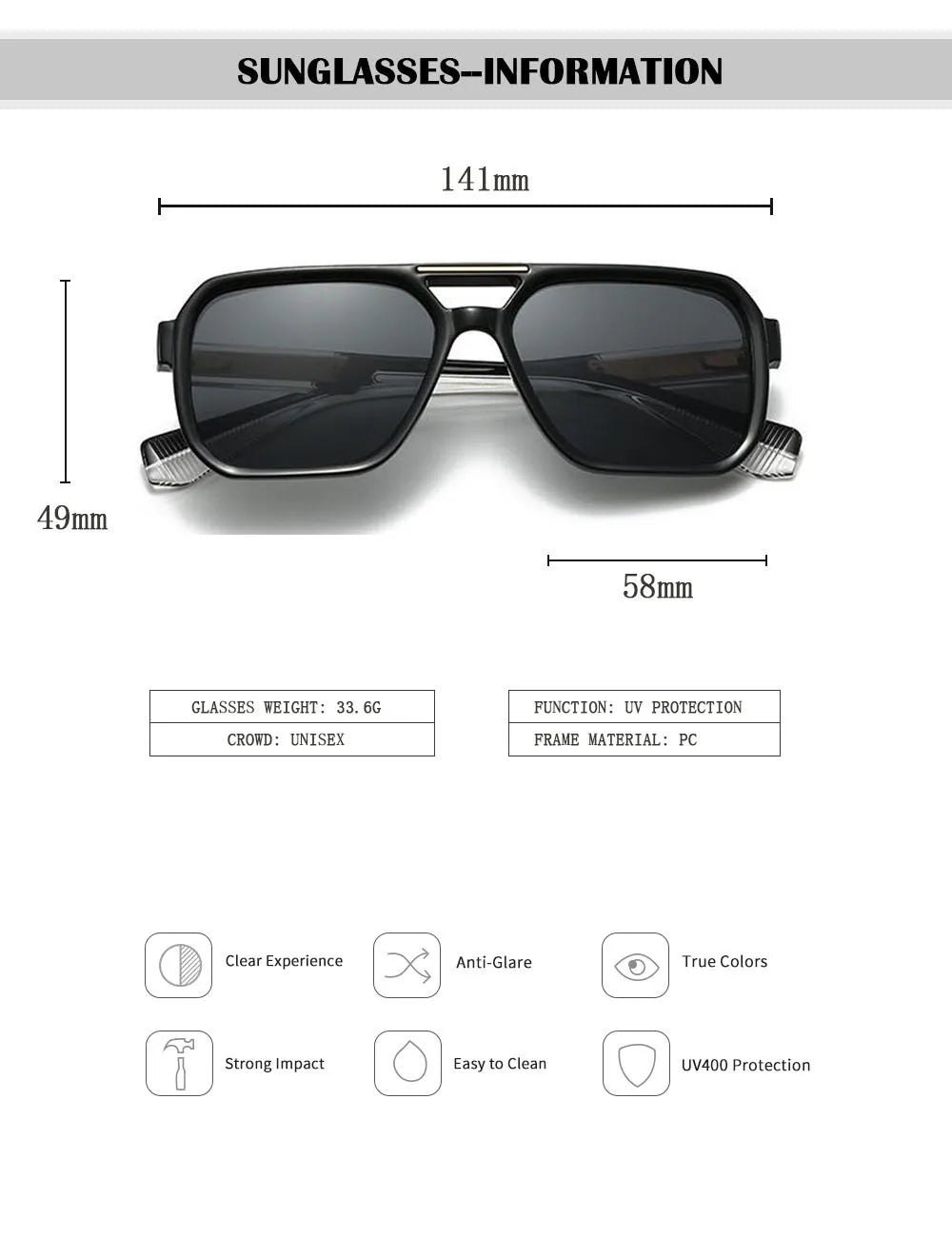 Lunettes de soleil carrées pour femmes à la mode — vintage, hommes, 2026