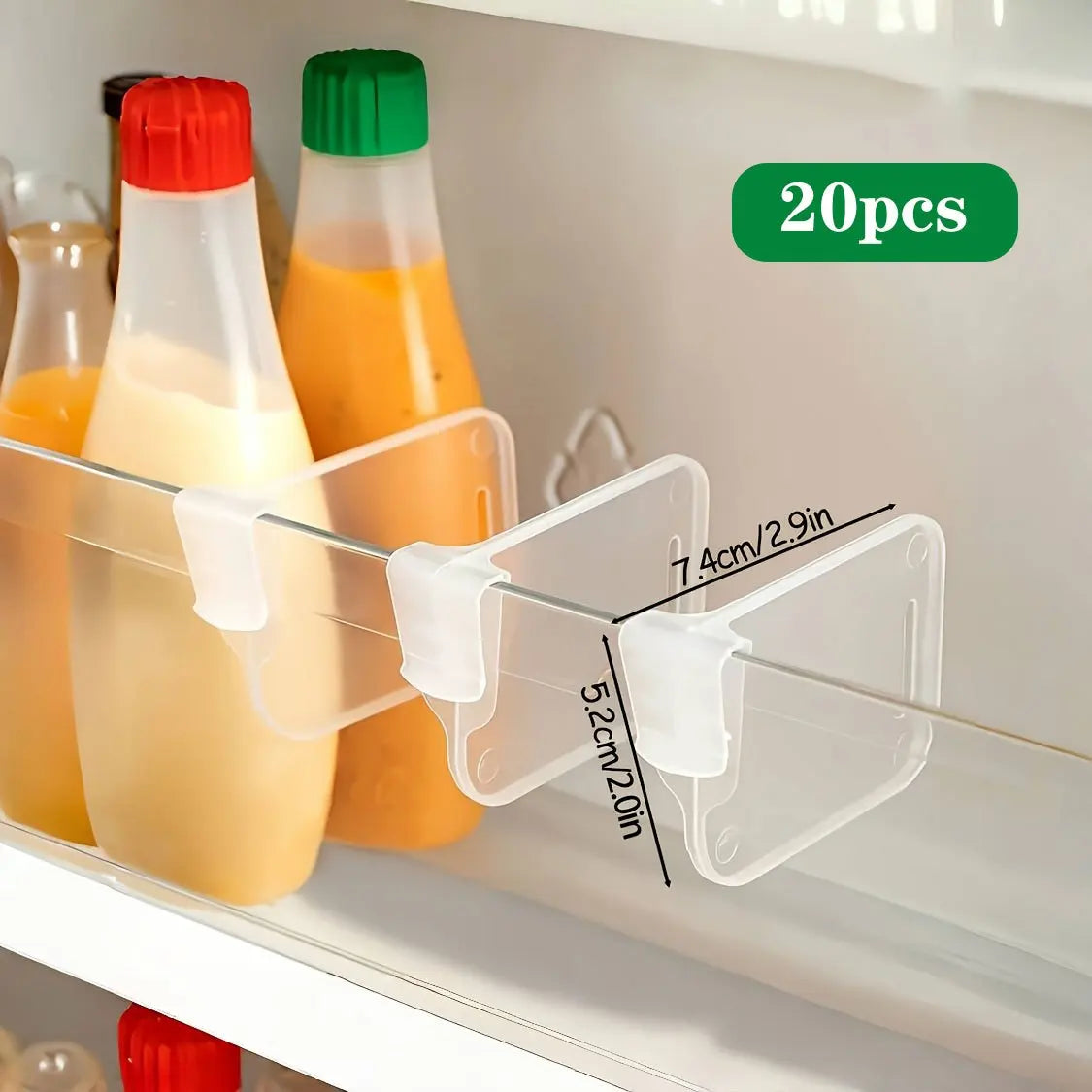 Organizador de frigorífico transparente y robusto, 5 10 15 20 unidades, separadores ajustables, almacenamiento para frigorífico, armarios de cocina, compartimentos que ahorran espacio