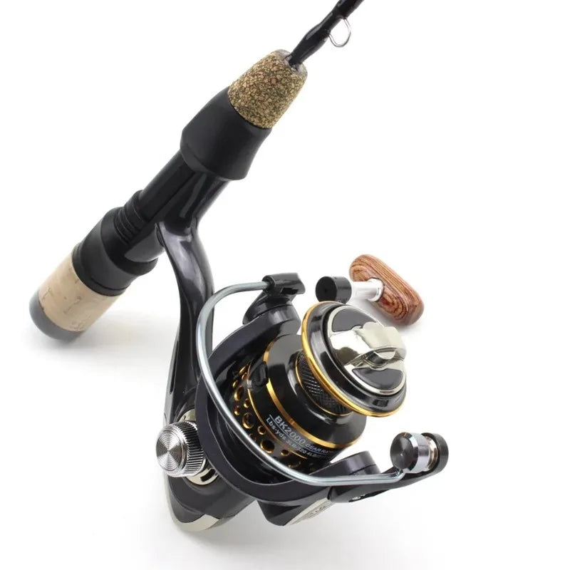 Canne à Pêche sur Glace Télescopique 60cm avec Moulinet — Carbone Hiver