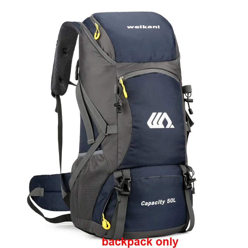 Sac à dos d'escalade en nylon pour homme, sac à dos de camping, sac à dos de randonnée, sports de plein air, canadisme, trekking initié, sac à dos de voyage, 50l