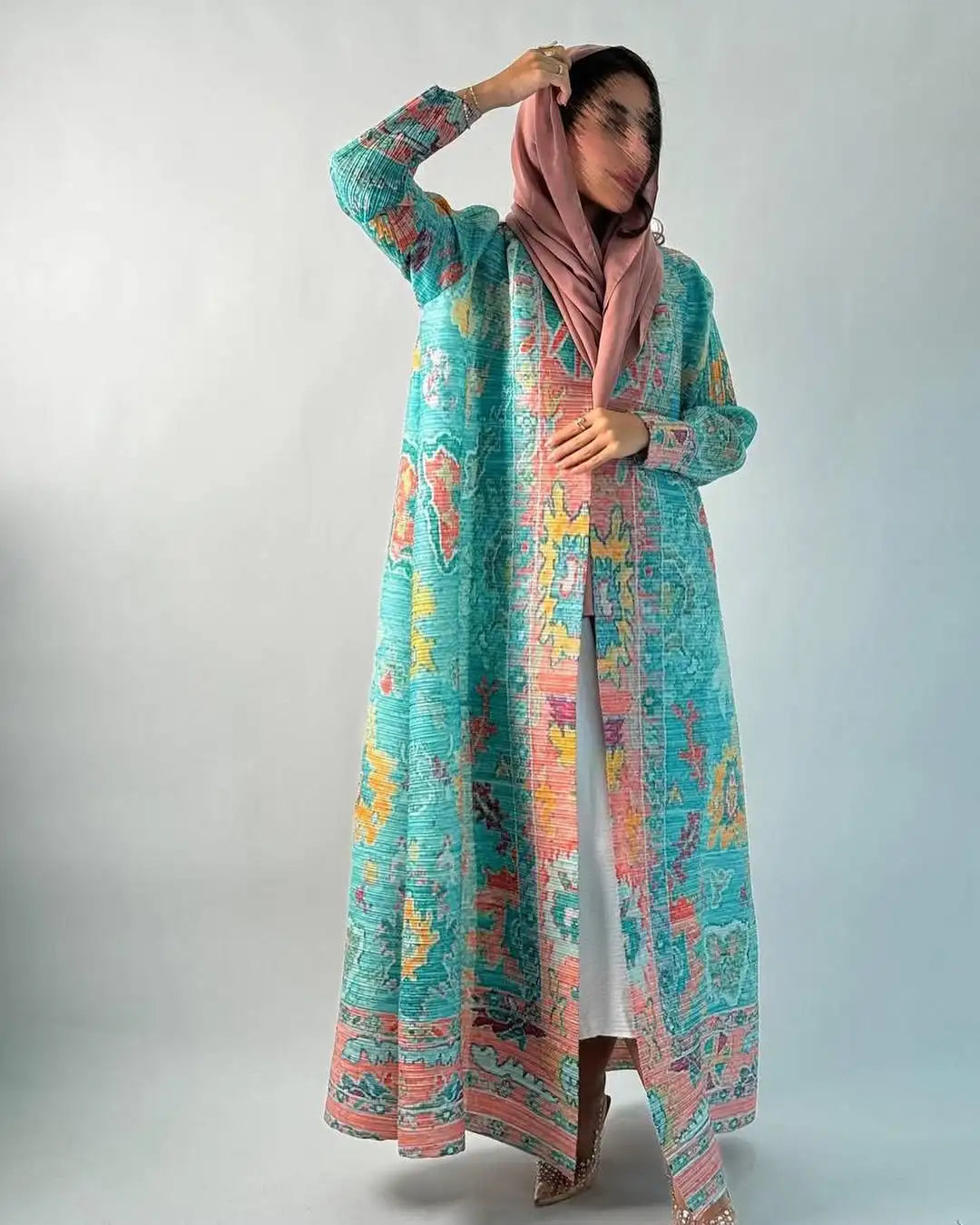 KAF femmes mode Abaya Vintage imprimé Cardigan conception ample grande taille élégante femme luxe Robe printemps automne modèle