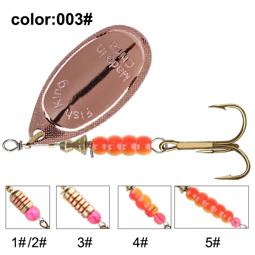 NGB métal leurre de pêche Spinner appâts 1 pièces 3.9g 4.6g 7.4g 10.8g 15g cuillère rotative leurres Spinners avec triples crochets brochet appâts