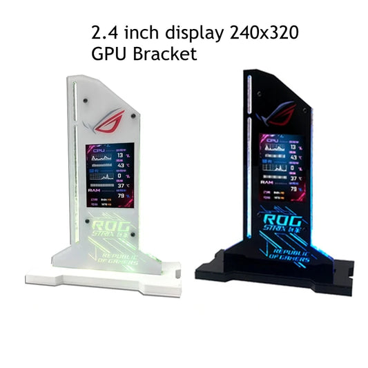Support de carte vidéo graphique Support VGA avec écran LCD 2.4 pouces Support RGB CPU GPU RAM moniteur AIDA64 pour PC Gamer armoire bricolage