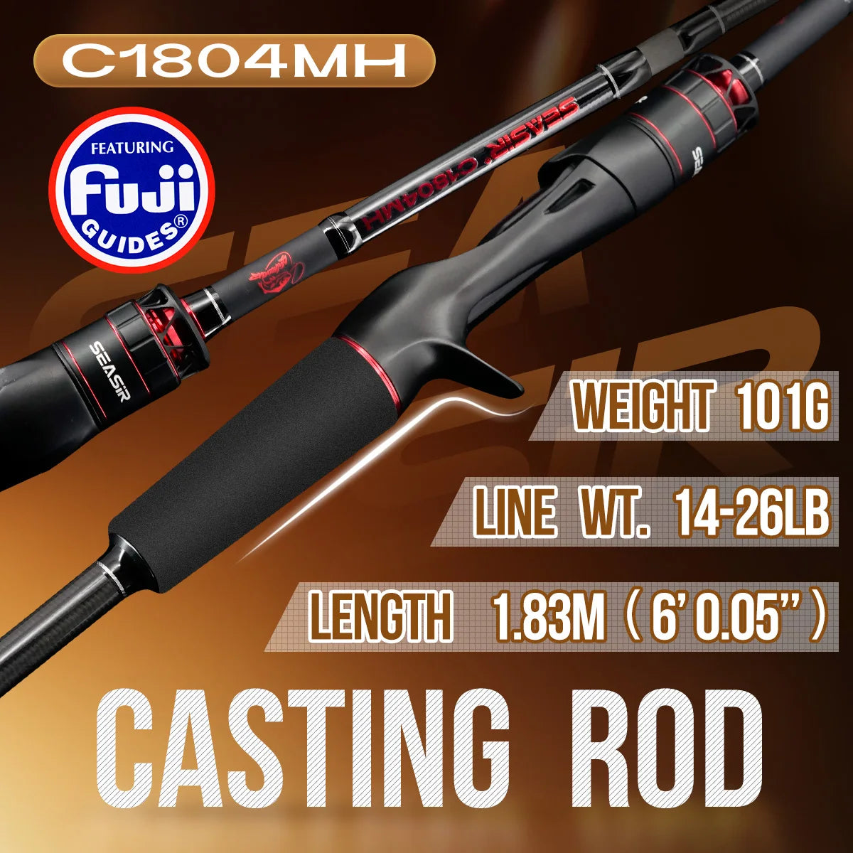 Seasir Salminus XF M/MH canne à pêche Spining & Casting FUJI O anneaux de guidage 1.83M glisser 7-9KG 4 pièces canne de voyage complète robuste