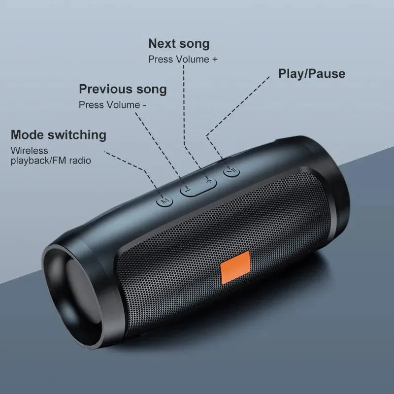 Haut-parleur Bluetooth portable — double stéréo, USB, TF, FM, subwoofer, extérieur