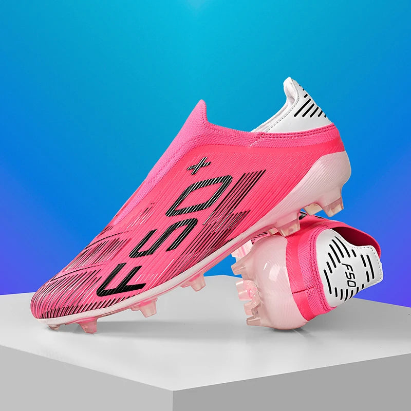 Chaussures de Football FG Homme Cuir Verni Basses — Crampons Longs, Professionnel Pelouse EU 31–48