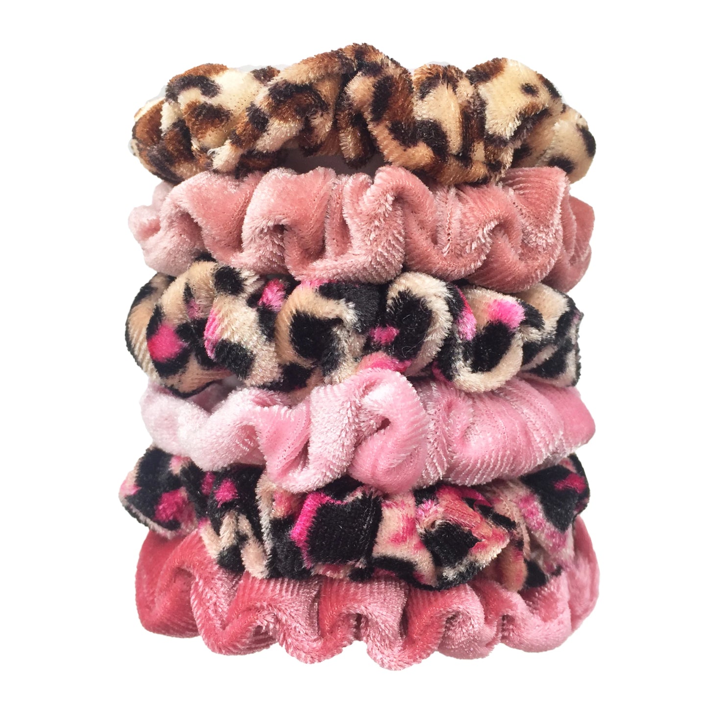 Chouchous en velours pour femmes motif léopard — élastique, bandeau cheveux, queue de cheval, 24/50/6 pièces