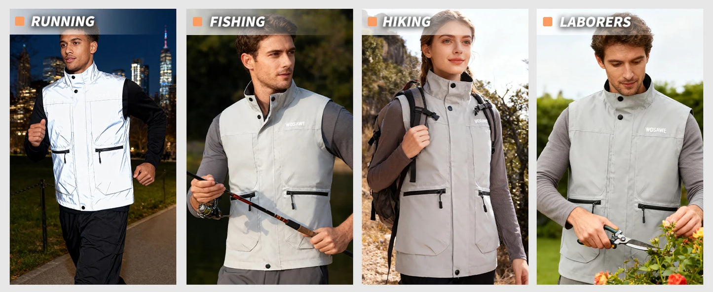 Gilet de cyclisme haute visibilité coupe-vent — VTT, sans manches, automne, route