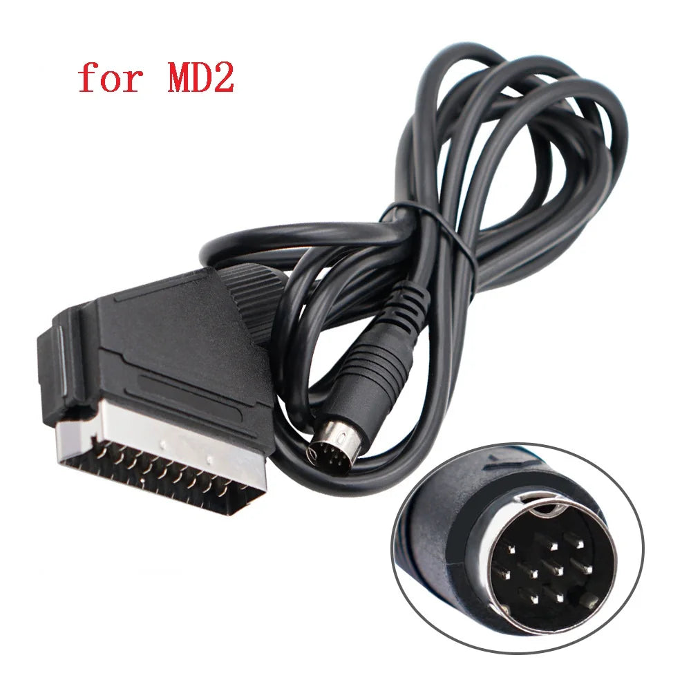 Câble péritel RGB de 1.8m pour PS2/PS1/PS3/SEGA Mega Drive1/MD2/DC Dreamcast/Saturn/XBOX/XBOX 360, Consoels de jeux vidéo rétro