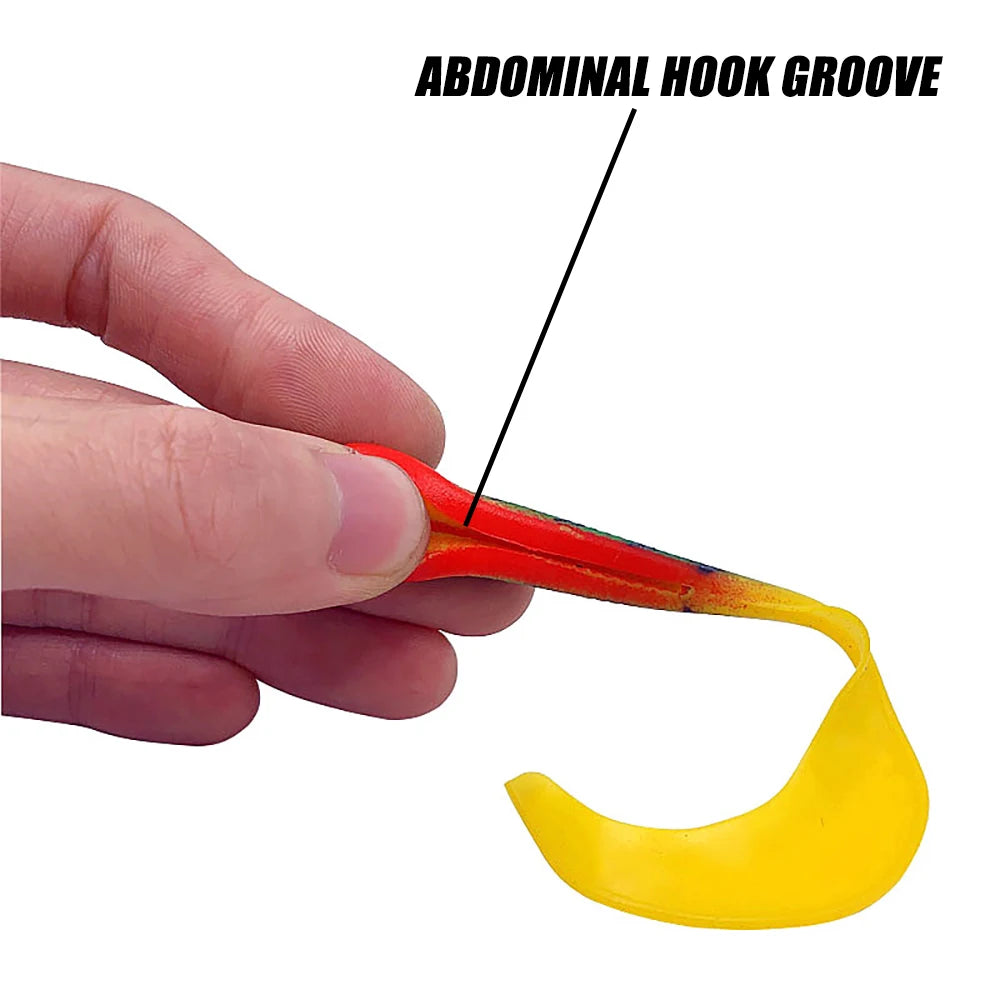 4 Pcs/lot Soft Worm Baits, Long Tail Bass Lures, Realistic Fishing Lure 4 Pieces Fishing Lure Jigs Wobblers 12.5cm 55g Shad T-tail