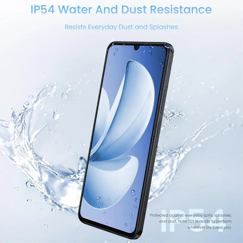 Realme Note 70T AI Smartphone Version mondiale 6.75 pouces 90Hz écran 6000mAh batterie 13MP Al caméra octa-core Chipset IP54