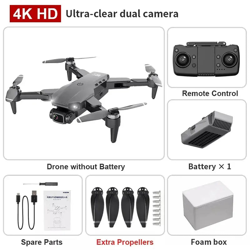 Drone L900 Pro 4K Professional 5G GPS HD Dual Camera Brushless Photography Foldable Quadcopter RC Distance 1.2KM Toy Drones