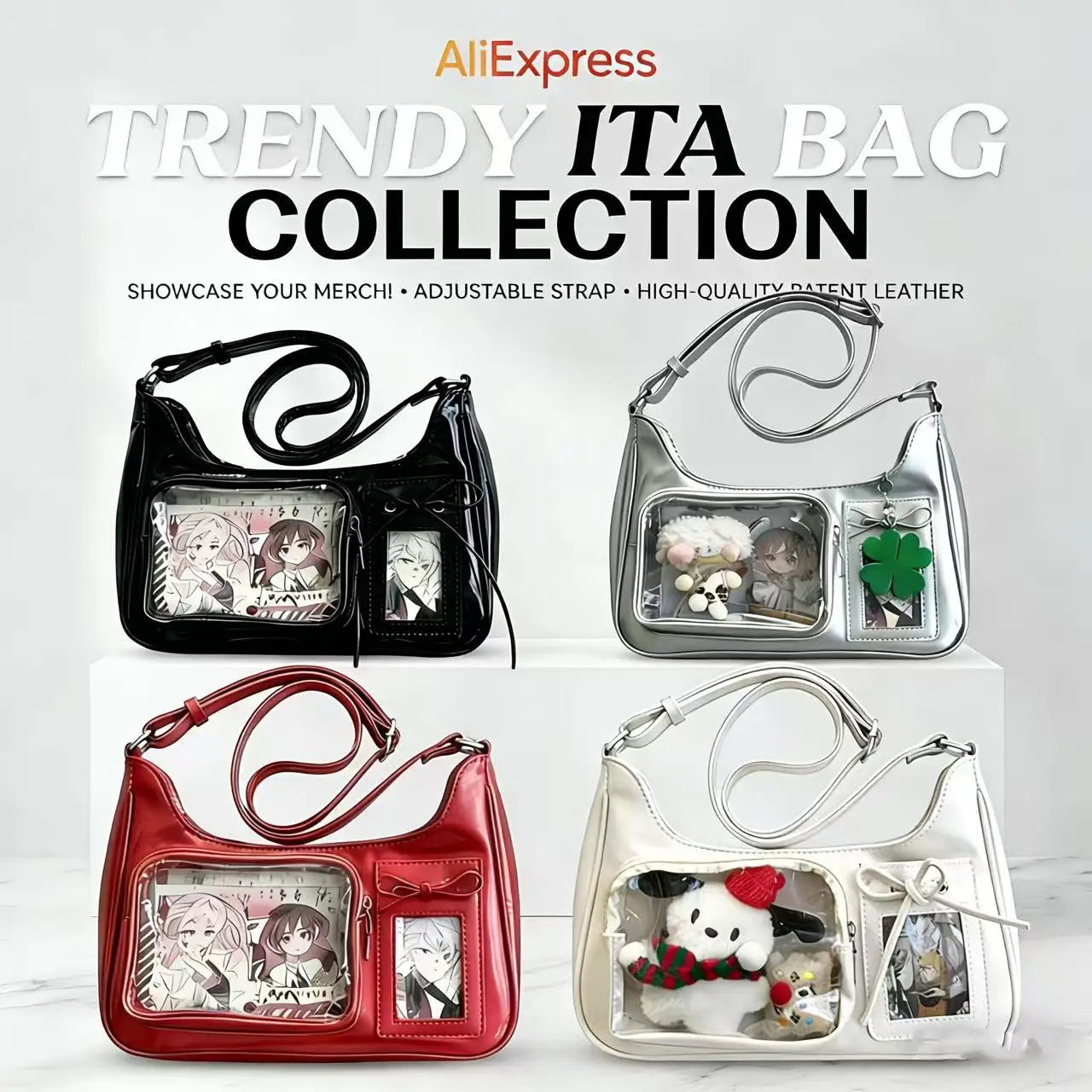 Y2k Harajuku bolso de hombro para mujer coreano transparente Ita bolso escolar bandolera japonesa diseñador Preppy bolso de mano