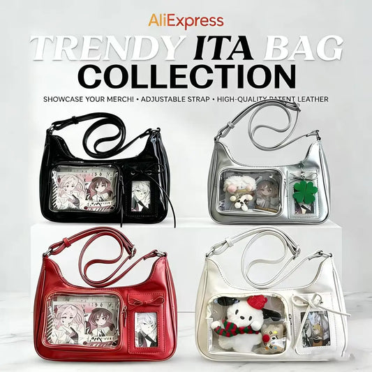 Y2k Harajuku bolso de hombro para mujer coreano transparente Ita bolso escolar bandolera japonesa diseñador Preppy bolso de mano