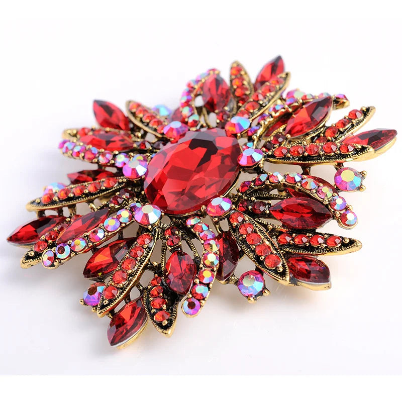 European and American Brooch, Trendy Style, Metal Alloy, Pearl, Rhinestone, Flower, Oil Drop, Corsage for Women