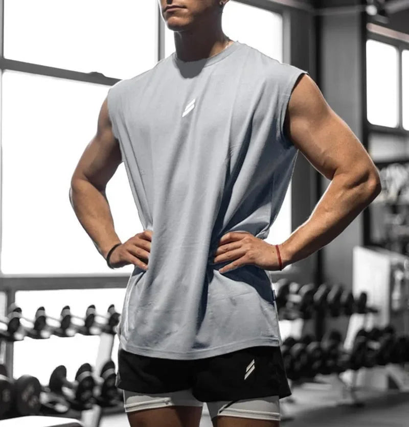 T-Shirt Sans Manches Homme Fitness — Séchage Rapide Maille Respirante Gym
