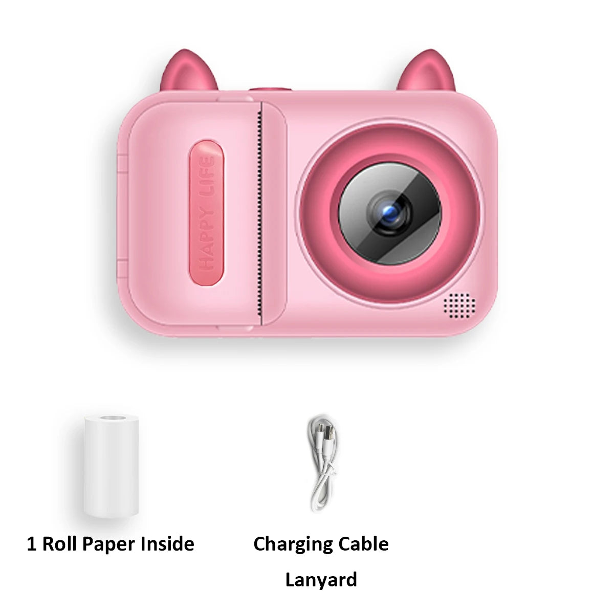 Digital instant print camera photo printer, with highly refractive polymer lens, USB rechargeable, excellent tool for development