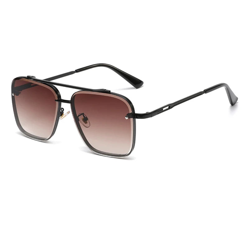 Nuevas gafas de sol degradadas para hombre, moda, metal, montura grande, gafas de sol, marca de lujo, Lunette De Soleil Homme