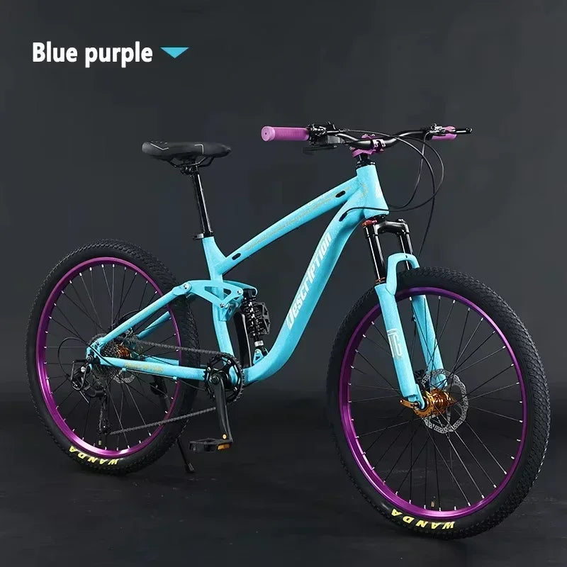 Bicicleta de montaña de 27,5 pulgadas, suspensión total, MTB de 9/10 velocidades, bicicleta de cross country, frenos de disco hidráulicos, absorción de impactos, descenso