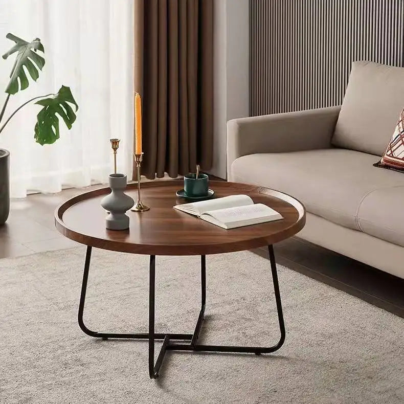 Multifunctional coffee table, modern minimalist living room, combined round side table for home