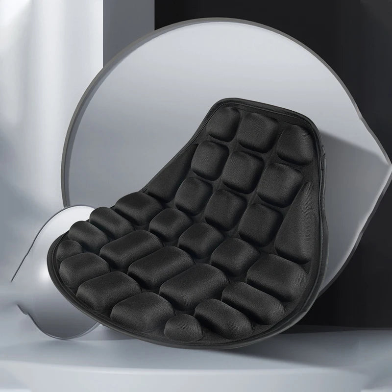 Coussin de Siège Moto 3D en Mousse Noire — Confort & Antidérapant