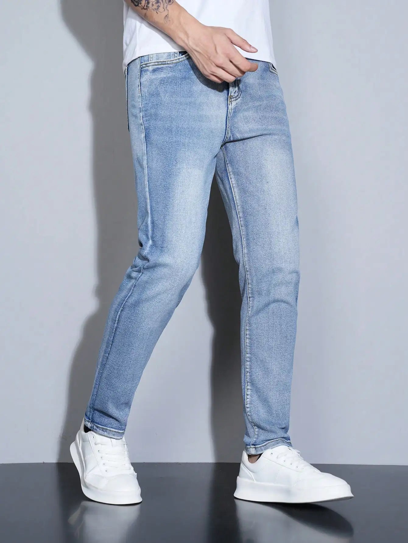 Manfinity Hombre Jeans ajustados versátiles casuales con bolsillo para hombre