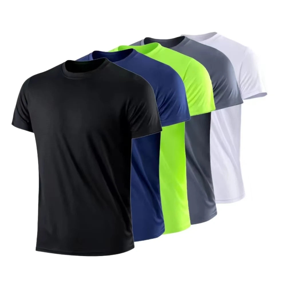 T-shirt sport gym pour hommes — séchage rapide, course, musculation, manches courtes, fitness, surdimensionné