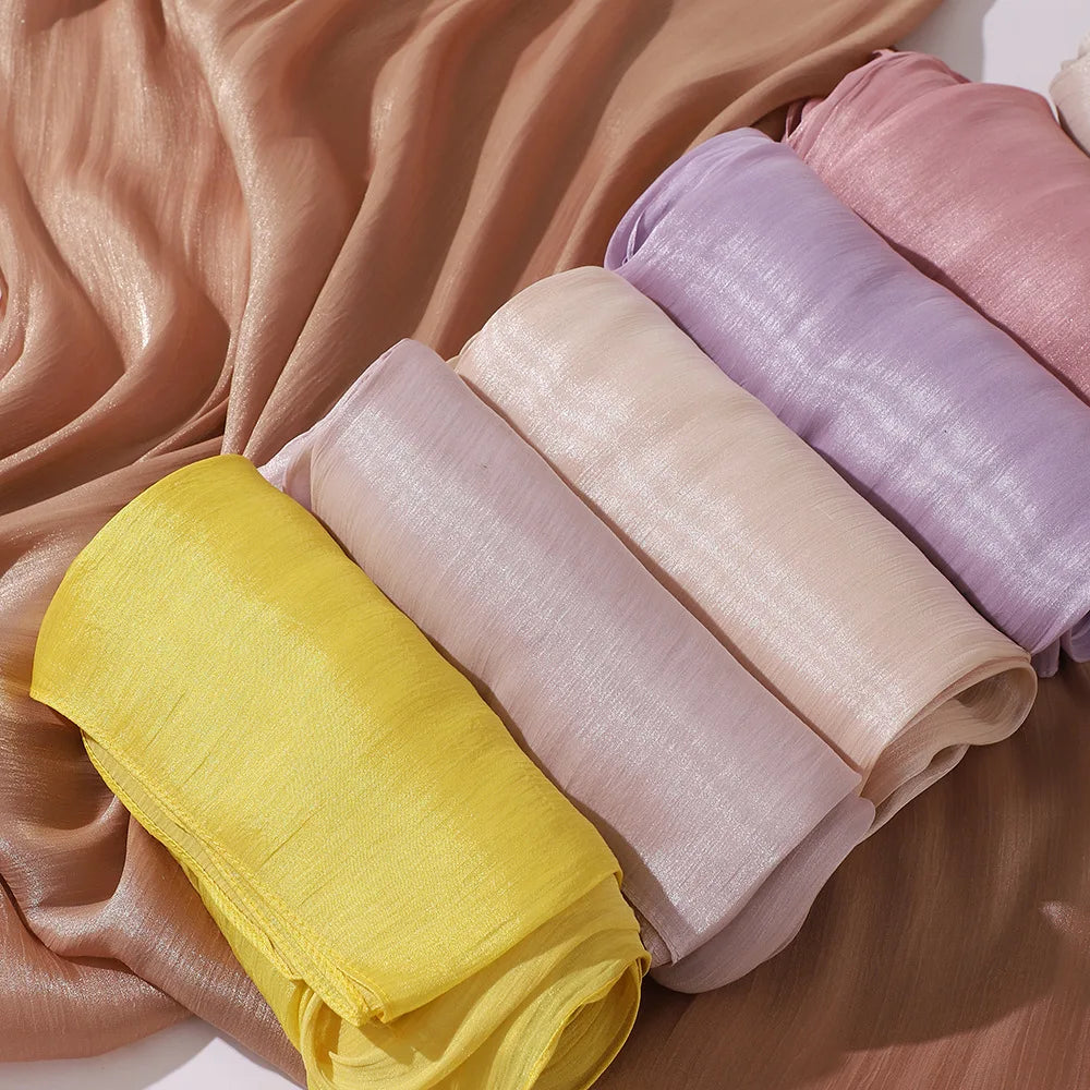 Hijabs en mousseline de soie de qualité supérieure pour femmes, voile turban doux et long, écharpes musulmanes, châles Hijab, couvre-chef Islam, accessoires Ramadan
