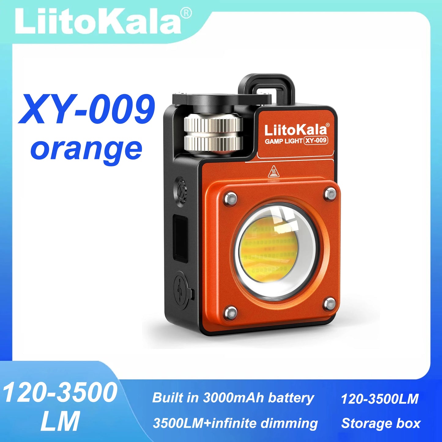 Lampe de camping LED rechargeable portable LiitoKala XY-009, multifonctionnelle, pour les activités de plein air, longue durée de vie