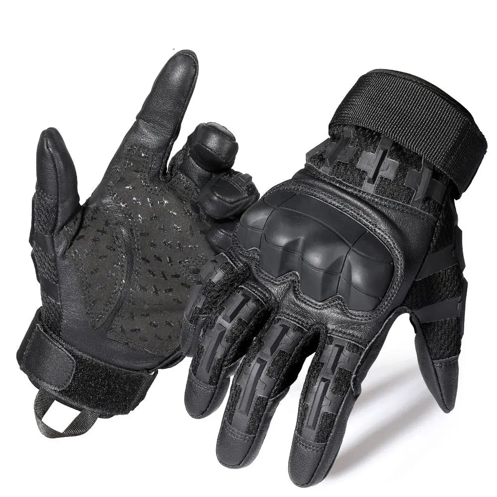 Gants de cyclisme en cuir PU pour écran tactile, tactique Airsoft, chasse, tir, randonnée, vélo, Sport de plein air, équitation, protection pour hommes