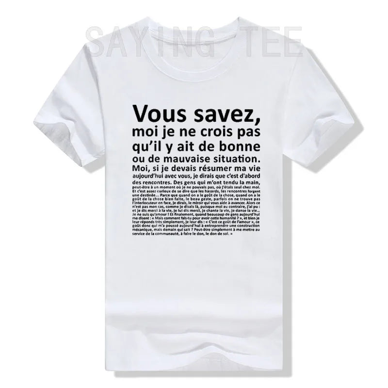 T-shirt classique avec lettres imprimées — humoristique, graphique, cadeaux