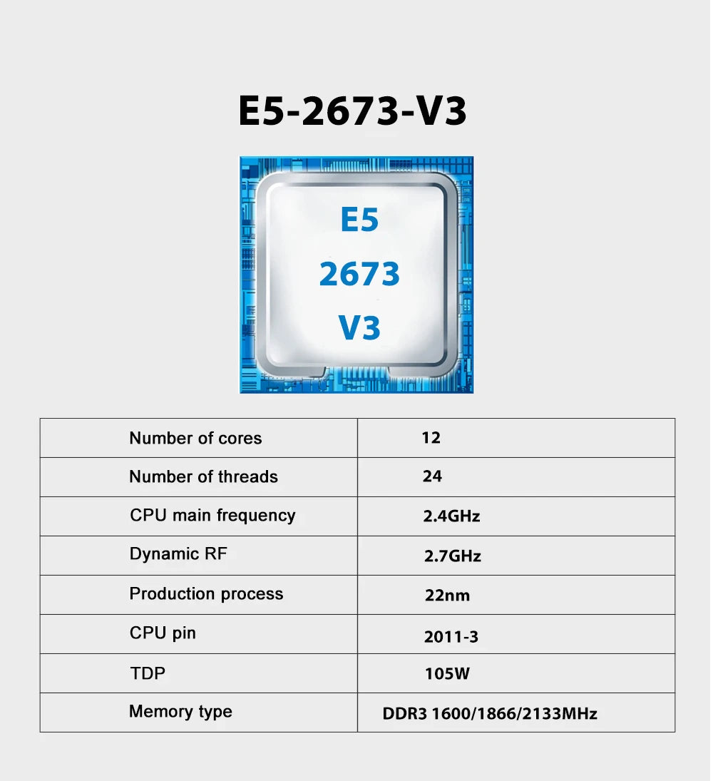 Carte mère SOYO X99 DDR3 LGA2011-3 — Xeon E5-2673 V3, DDR3 128 Go, NVMe M.2, PCIe 3.0, TPM 2.0