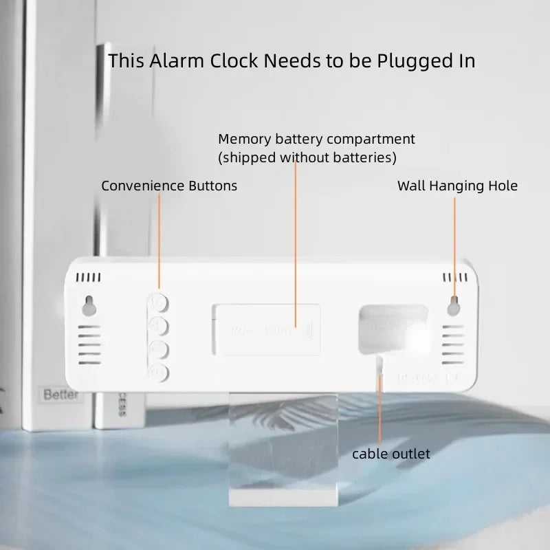 Grande horloge murale numérique de 9 pouces, alimentée par USB, température et humidité, variateur automatique, horloge de Table DST, réveil électronique LED 12/24H