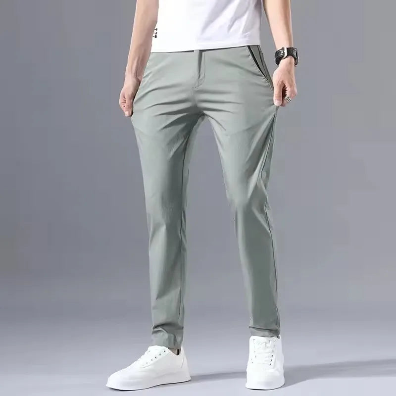 2025 Spring Autumn Slim Fit Men's Casual Pants Classic Business Cotton Stretch Golf Trousers Korean Fashion Male Clothing Pants