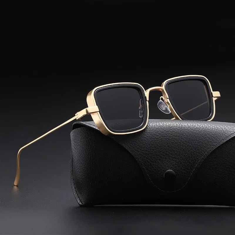 Vintage Steampunk Sunglasses Men 2025 Retro Metal Square Trendy Eyewear Brand Sunglasses Shades for Women Sun Glasses