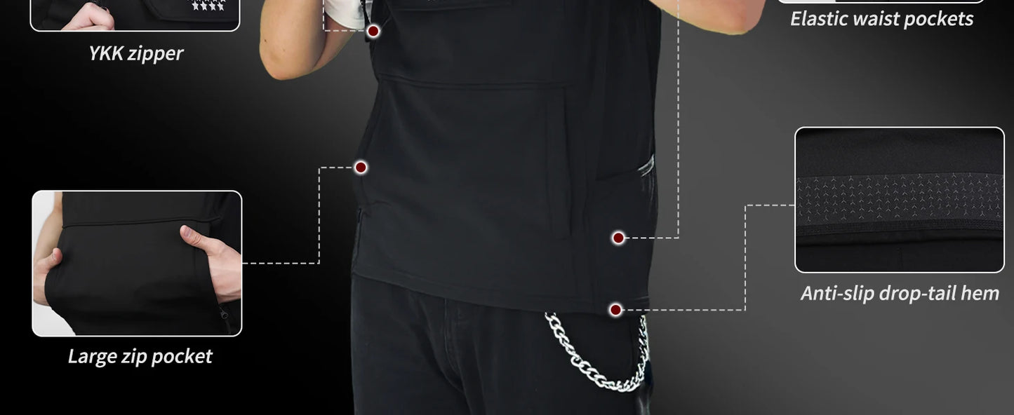 WOSAWE Chaleco reflectante de invierno para motocicleta, chaleco cálido para moto todoterreno, ropa de ciclismo, chaleco multibolsillos