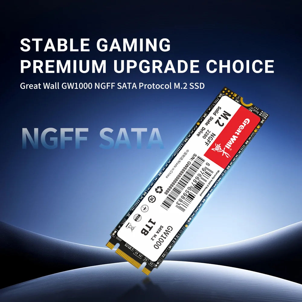 Disque SSD Great Wall M.2 2280 128 Go 256 Go 512 Go 1 To NGFF 2 To, disques à semi-conducteurs 540 Mo/s M2 SATA pour PC de bureau et ordinateur portable