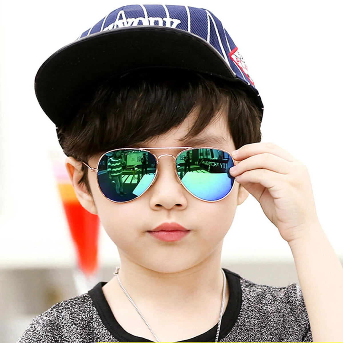 Lunettes de Soleil Enfants — Miroir Crapaud, Mignon, Bébé, Mode