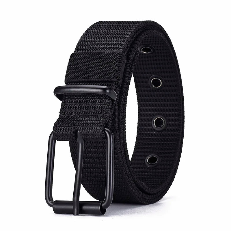 Cinturón de nailon con broche para hombres y mujeres, cinturón de lona porosa, cinturón chimbelt con vaqueros, deportes al aire libre