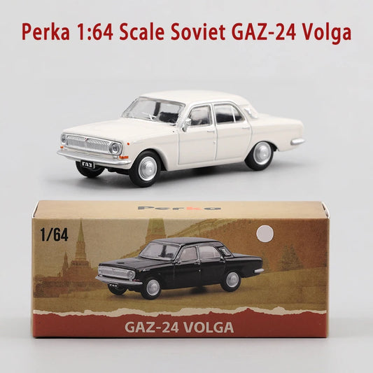 Perka Diecast 1:64 Scale Soviet GAZ-24 Volga Alloy Simulation Adult Car Model Collection Decoration Gift Toys Static Display