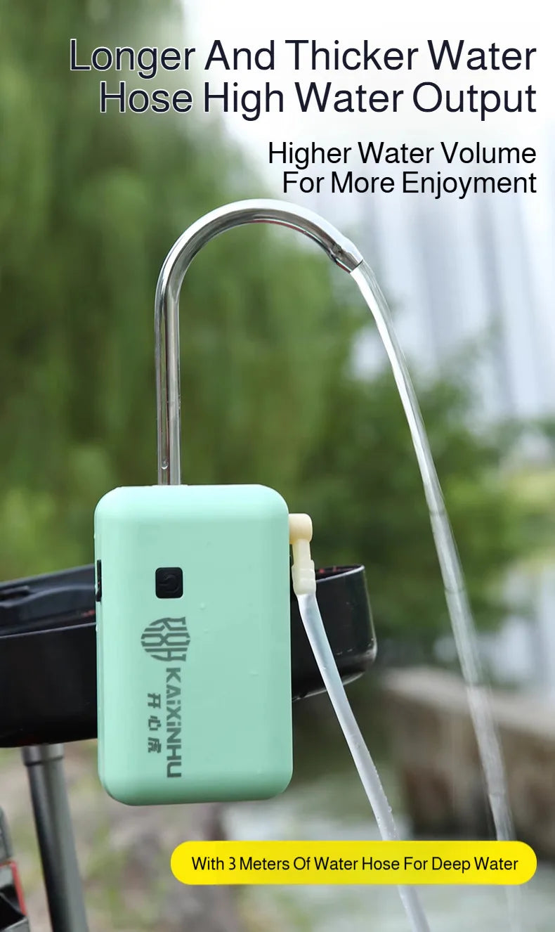 Pompe à oxygène extérieure intelligente électrique pour la pêche, extracteur d'eau portable rechargeable, pompe à oxygène pour aquarium domestique