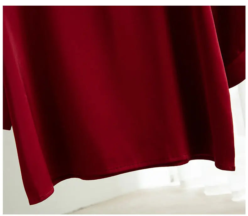 Nouveauté 2026 – T-shirt basique en satin de soie à manches courtes pour femme, col rond, coupe décontractée et légère, chemisier ample pour femme